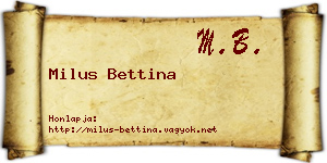 Milus Bettina névjegykártya